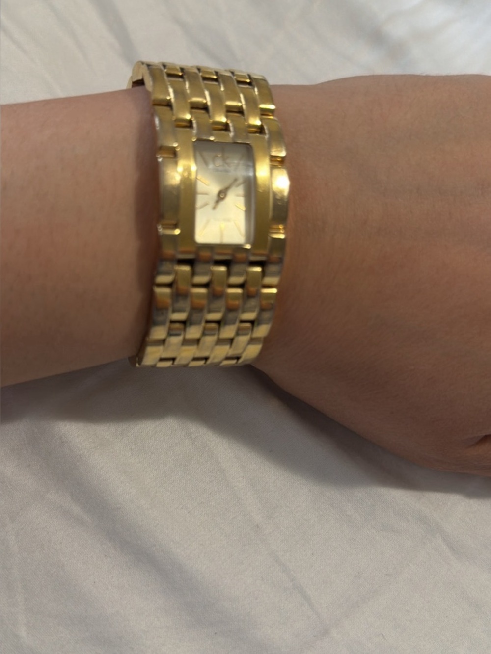 Calvin Klein Gold Tone Link Bracelet Watch